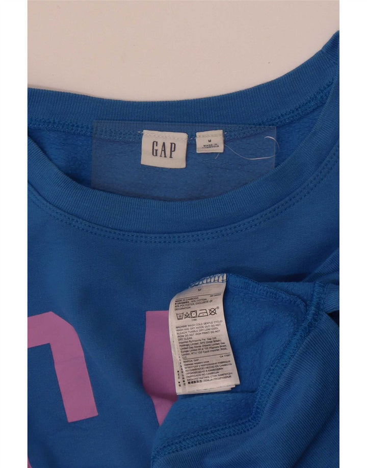 Gap Felpa con grafica da donna Maglione UK 14 Cotone blu medio