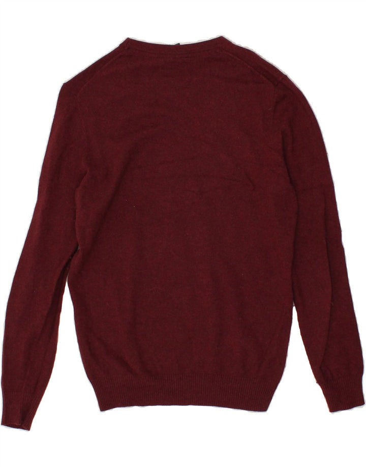 LYLE & SCOTT Mens Crew Neck Jumper Sweater Small Maroon Cotton Vintage Lyle & Scott and Second-Hand Lyle & Scott from Messina Hembry 