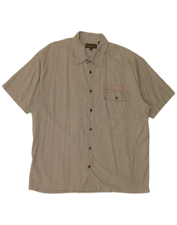 Camicia a maniche corte da uomo Timberland 2XL Lino grigio