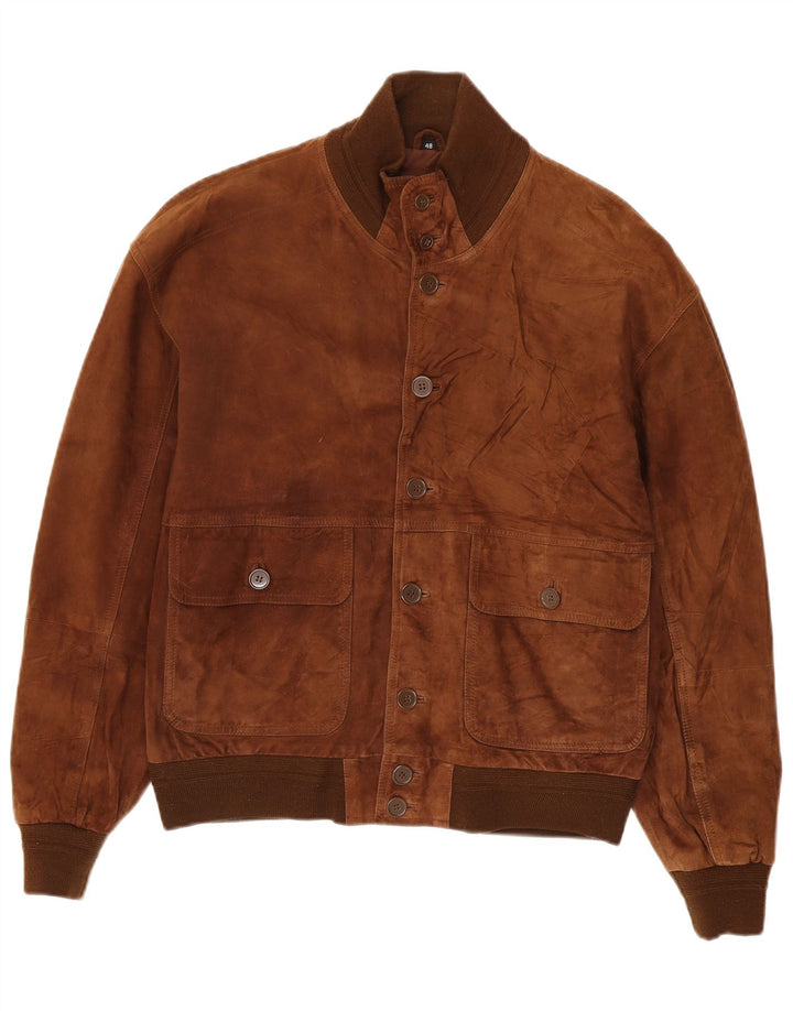 Bomber Uomo In Pelle Scamosciata Conbipel IT 48 Pelle Marrone Medio