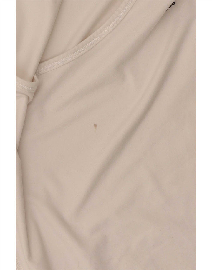 T-shirt da donna Adidas Top UK 12/14 poliestere color block bianco medio