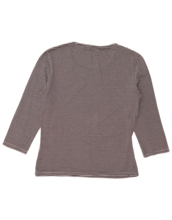 Top camicetta da donna con maniche a 3/4 Marella UK 16 grande gessato blu navy