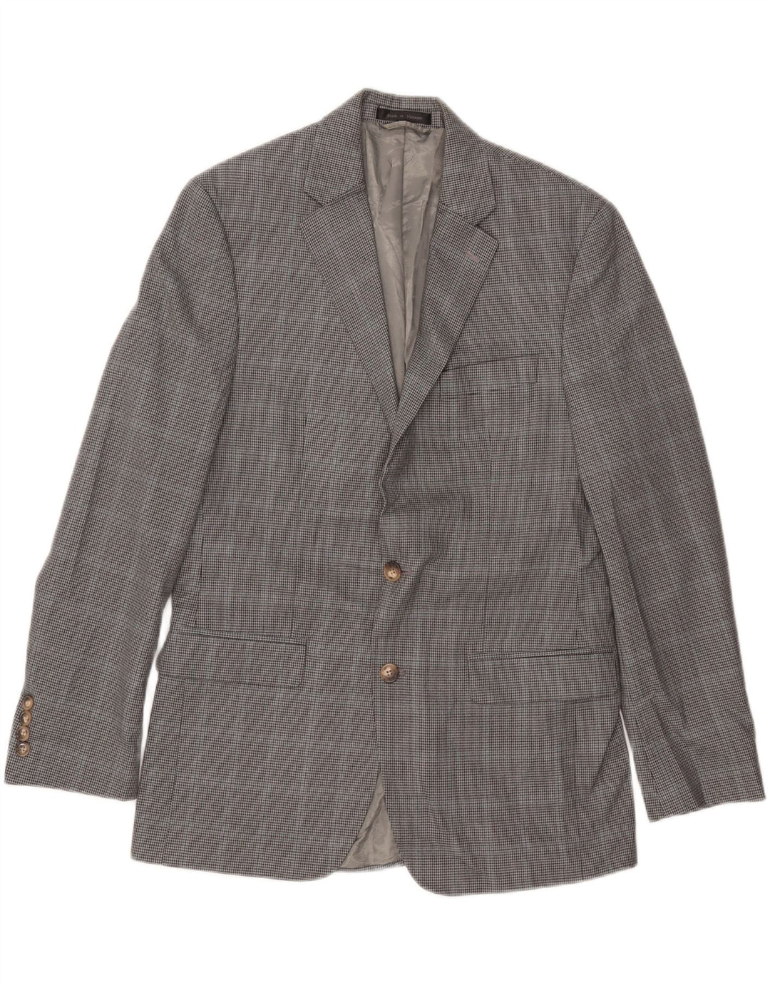 Giacca blazer da uomo a 2 bottoni CHAPS UK 38 Poliestere pied de poule grigio medio