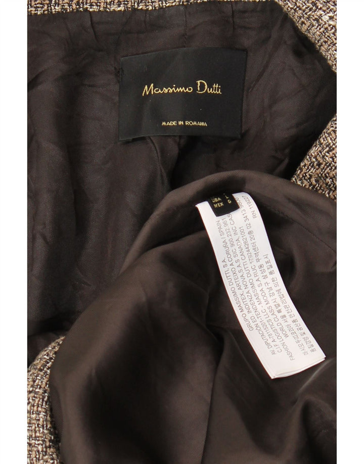 Cappotto doppiopetto da donna Massimo Dutti UK 16 Large Grey Herringbone