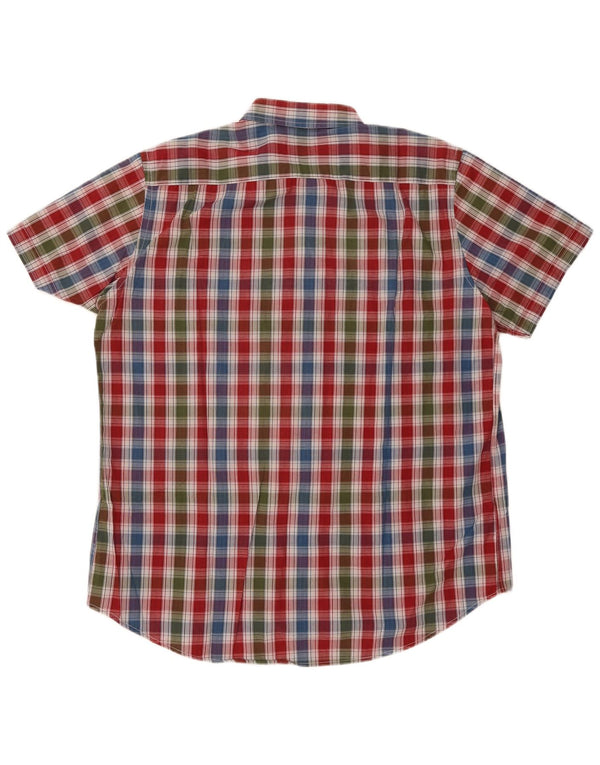 Camicia Carrera da uomo a maniche corte vestibilità regolare 2XL cotone a quadri multicolore