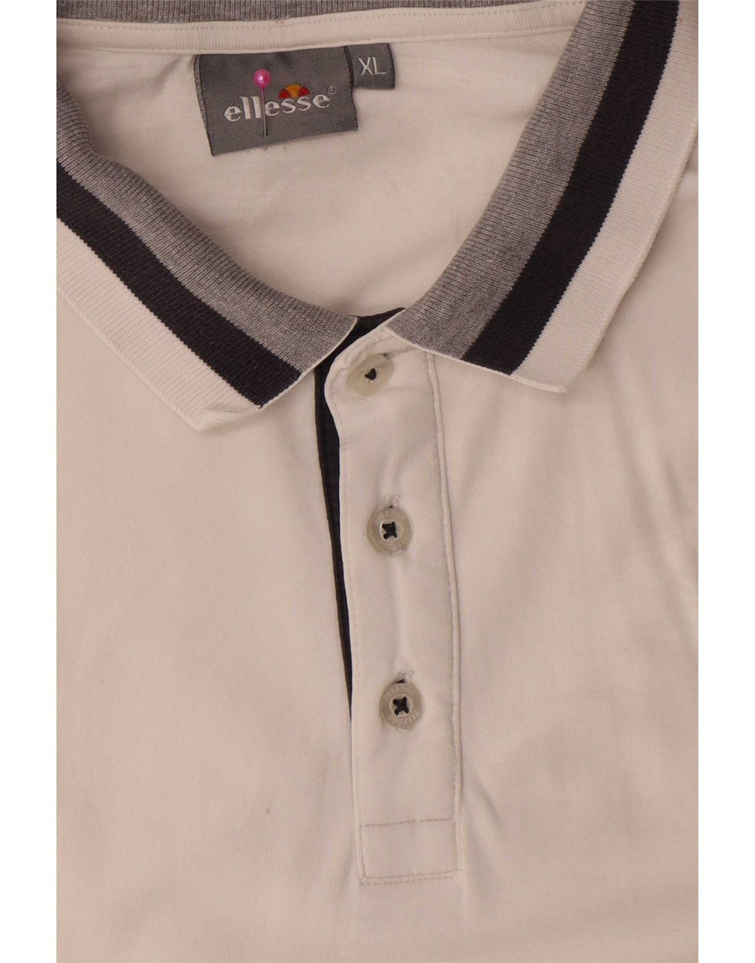 Polo da uomo Ellesse XL in cotone a righe bianche