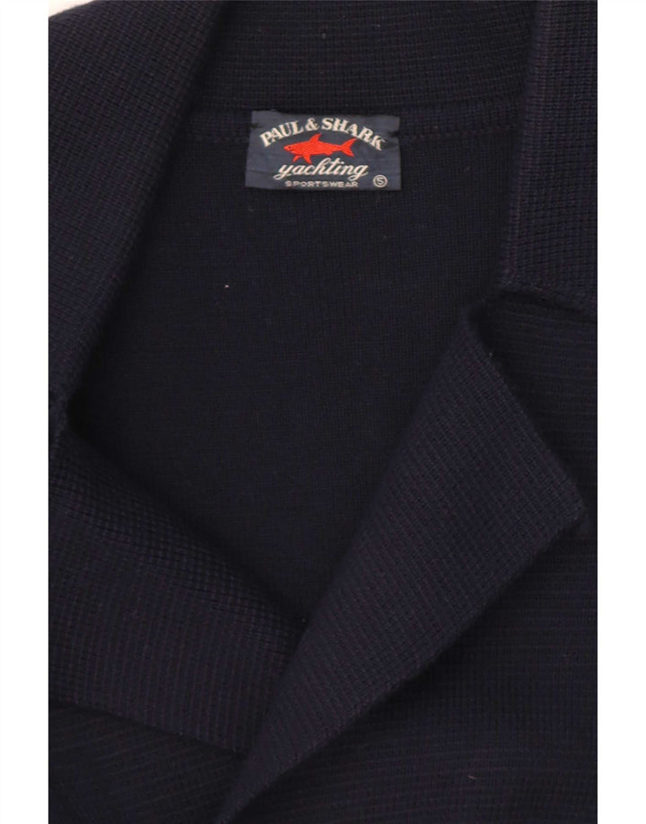 Paul & Shark Maglione cardigan doppiopetto da uomo in lana blu navy media