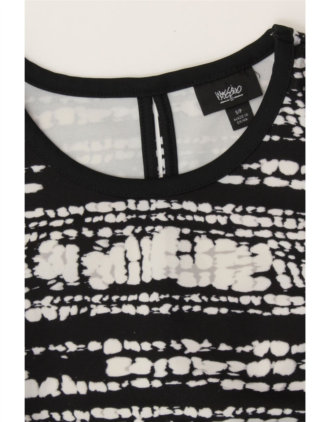 MOSSIMO Abito da donna senza maniche a trapezio UK 10 Piccolo nero screziato