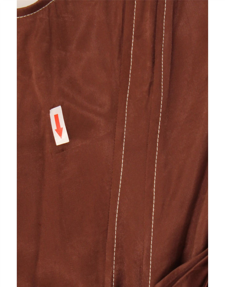Abito senza spalline da donna Zara UK 12 Viscosa marrone medio