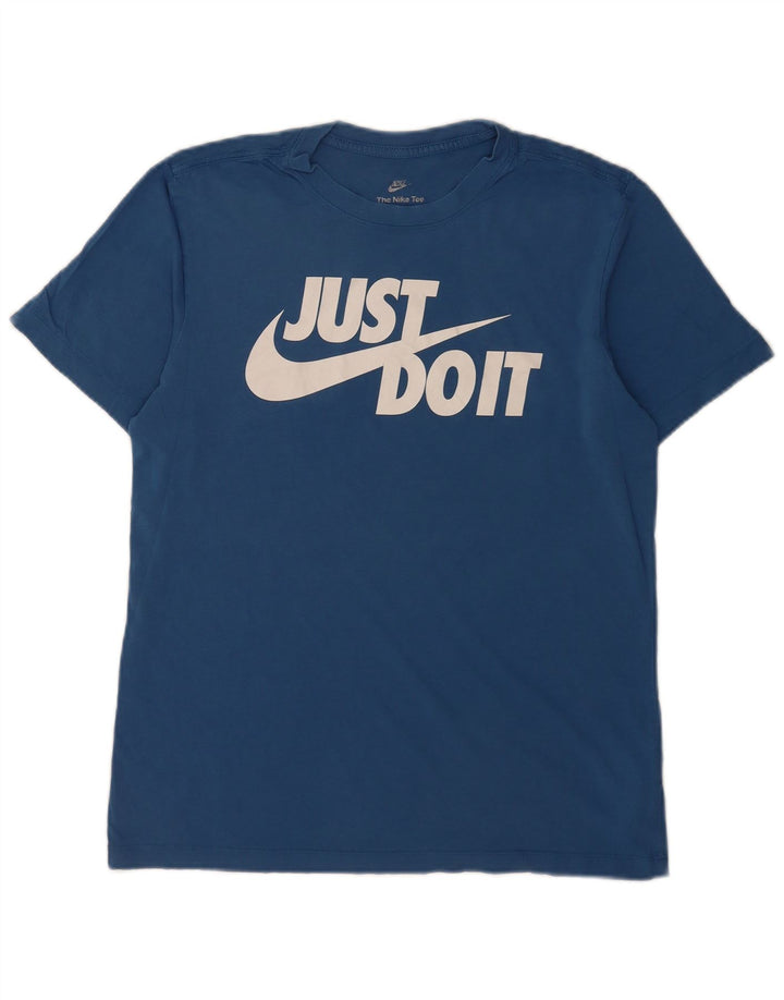 T-shirt grafica da uomo Nike Top in cotone blu medio