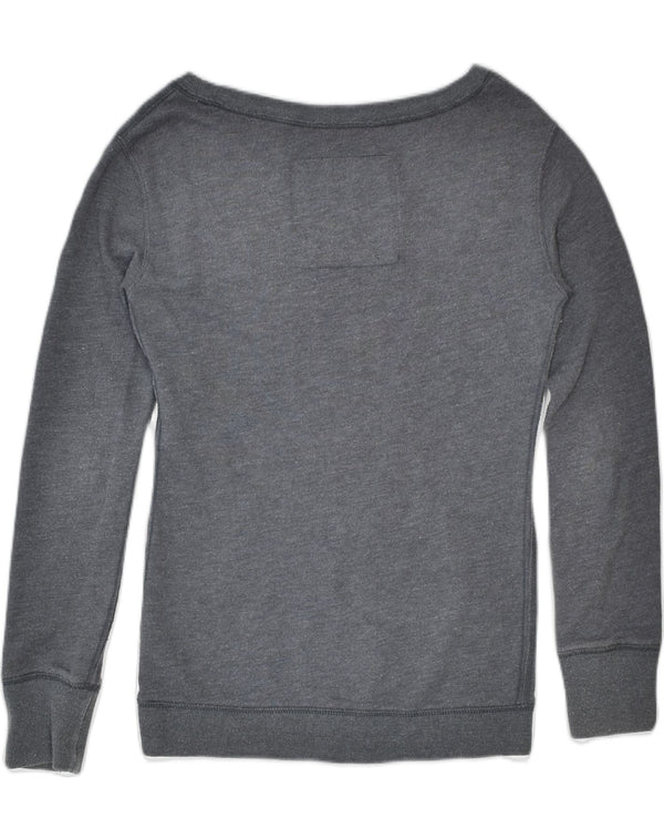 Felpa grafica da donna HOLLISTER UK 6 XS cotone grigio