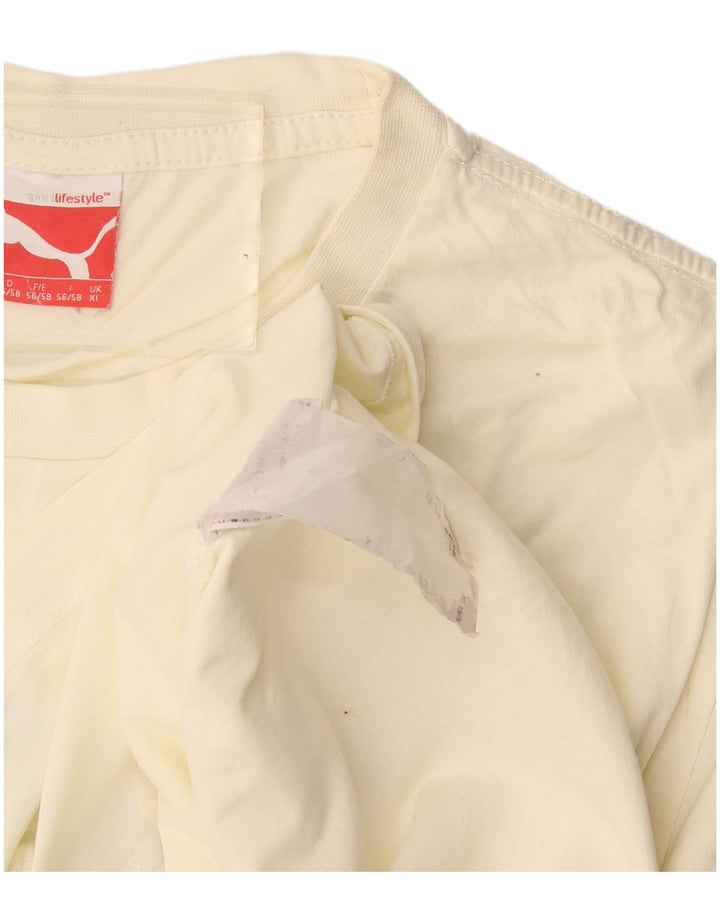 T-shirt grafica da uomo Puma Top XL bianco sporco