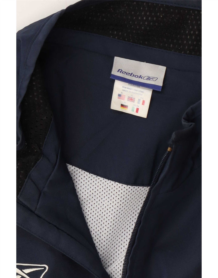 Giacca antipioggia da uomo Reebok UK 42 XL blu navy poliestere