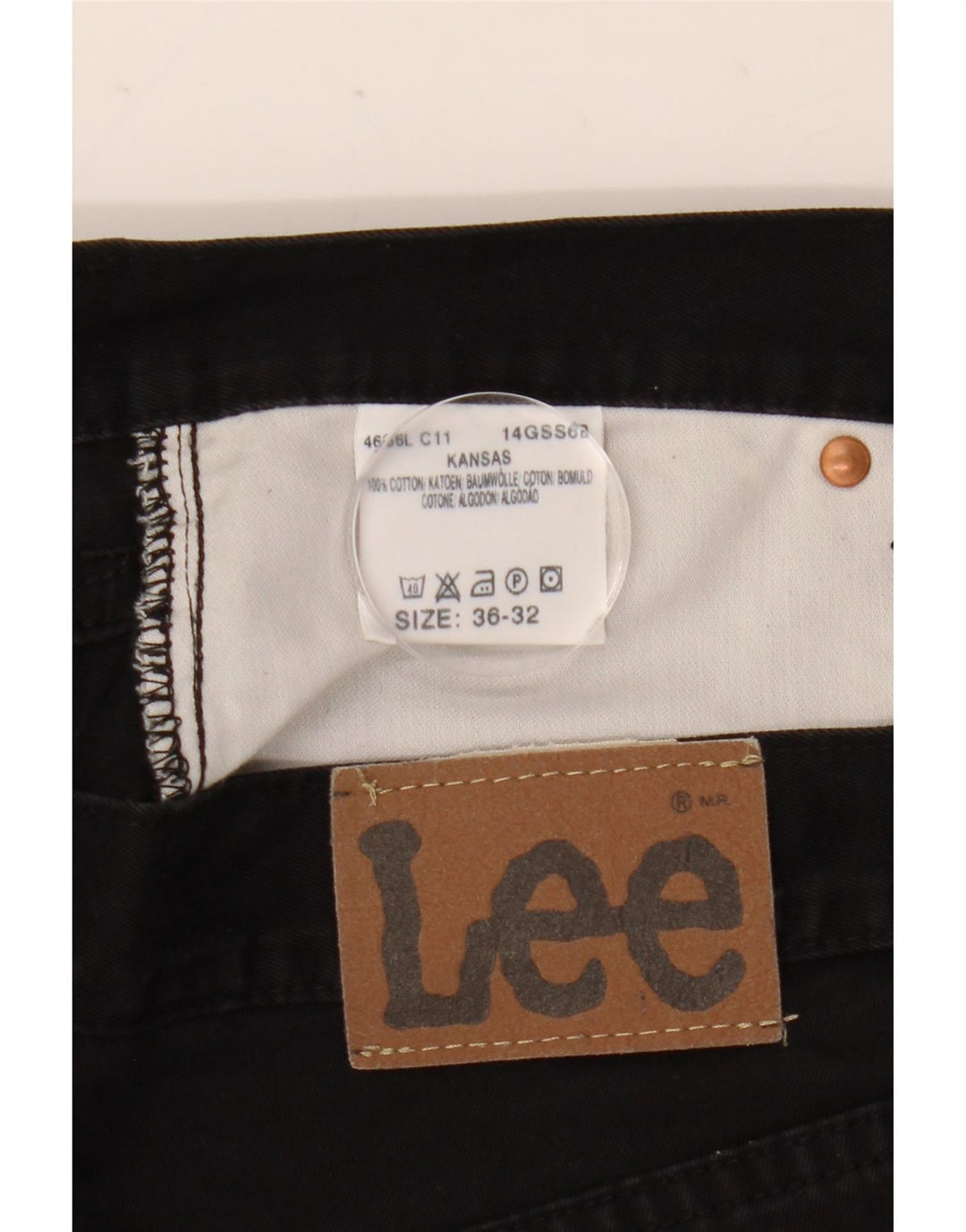 Jeans dritti da uomo Lee Kansas W36 L32 cotone nero