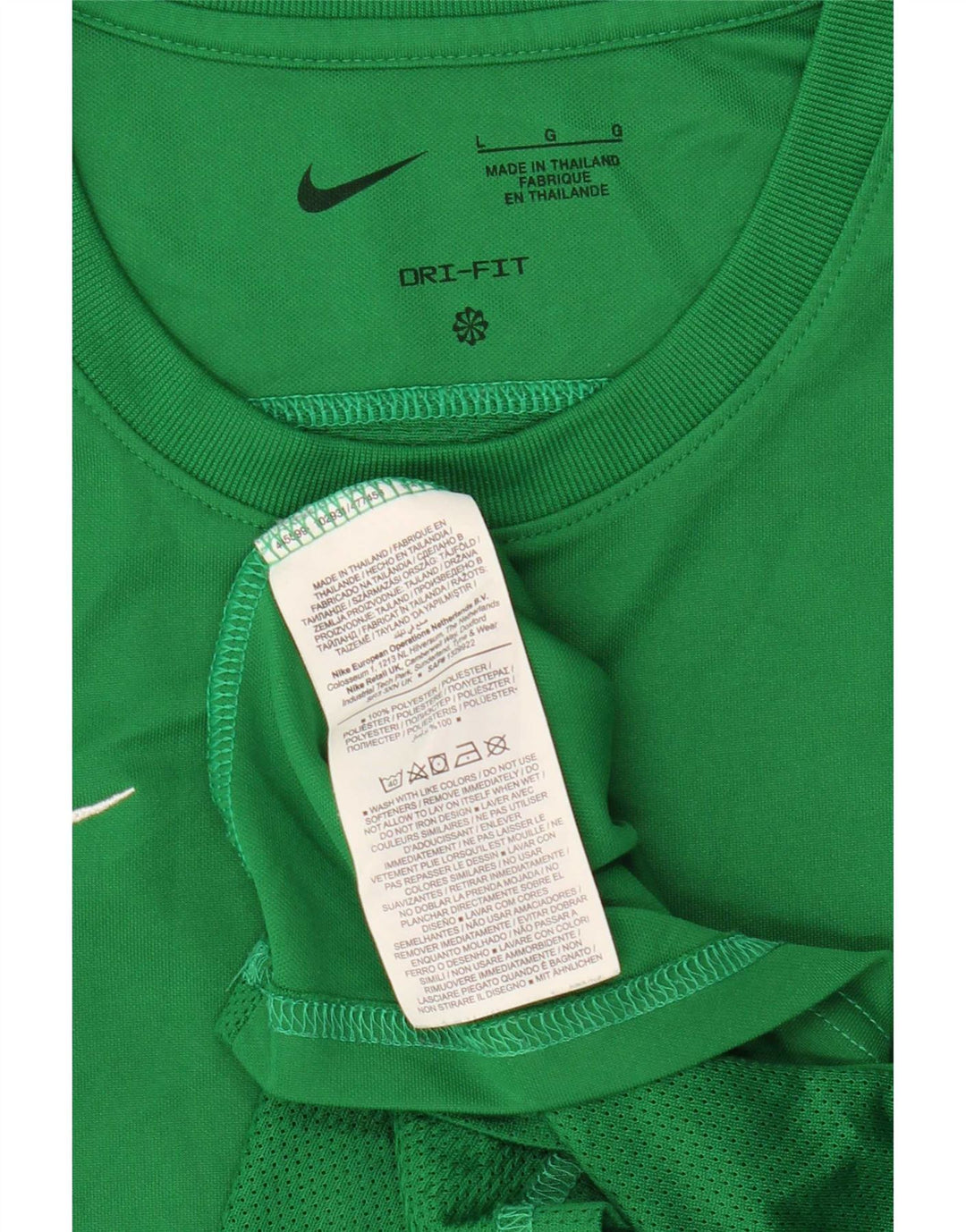 T-shirt Nike Dri Fit da donna Top UK 14 Large Verde Poliestere