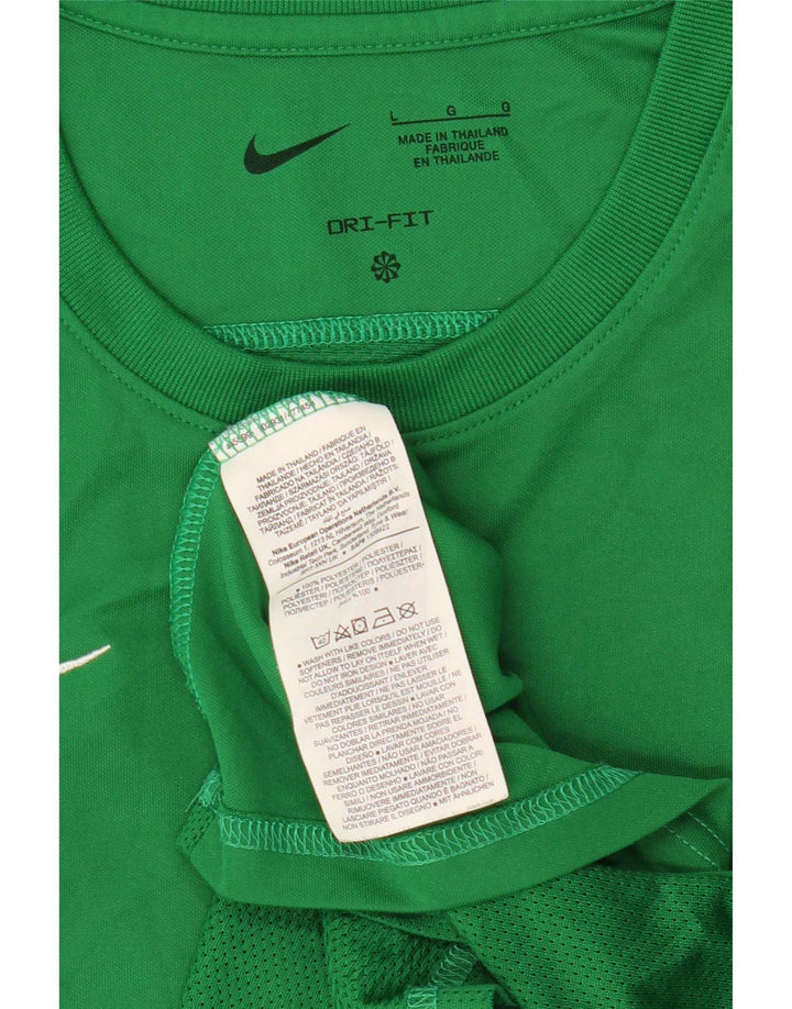 T-shirt Nike Dri Fit da donna Top UK 14 Large Verde Poliestere