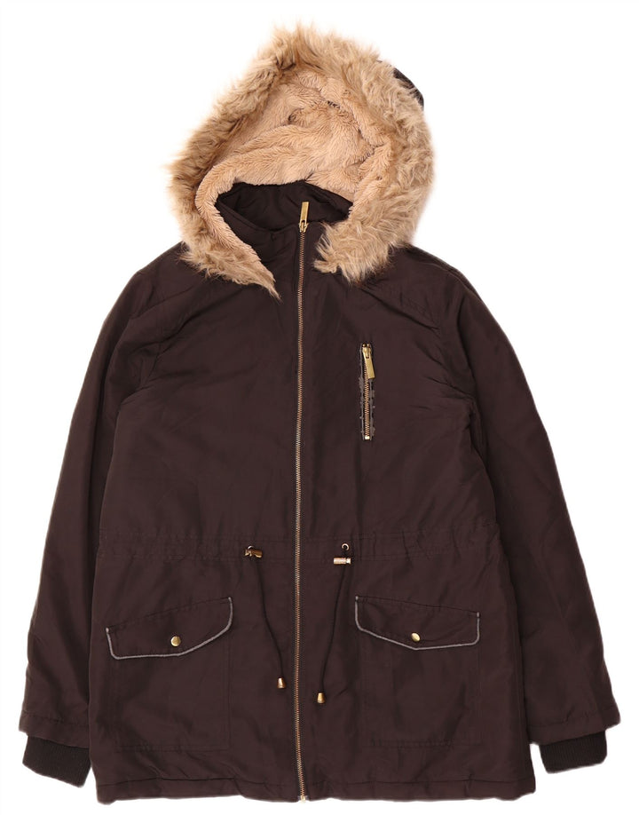 Giacca Parka con cappuccio da donna Oasis UK 14 media nera