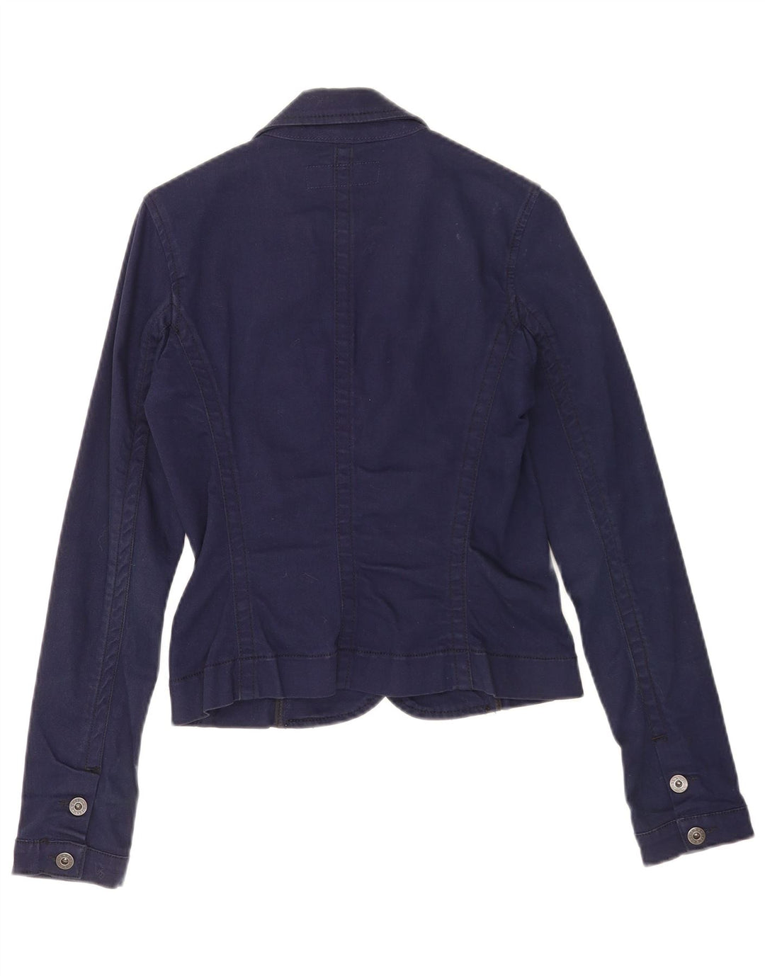Giacca blazer da donna a 3 bottoni Guess UK 10 piccola in cotone blu navy