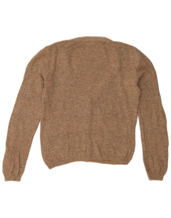 Maglione cardigan da donna Fat Face UK 10 piccolo cotone marrone