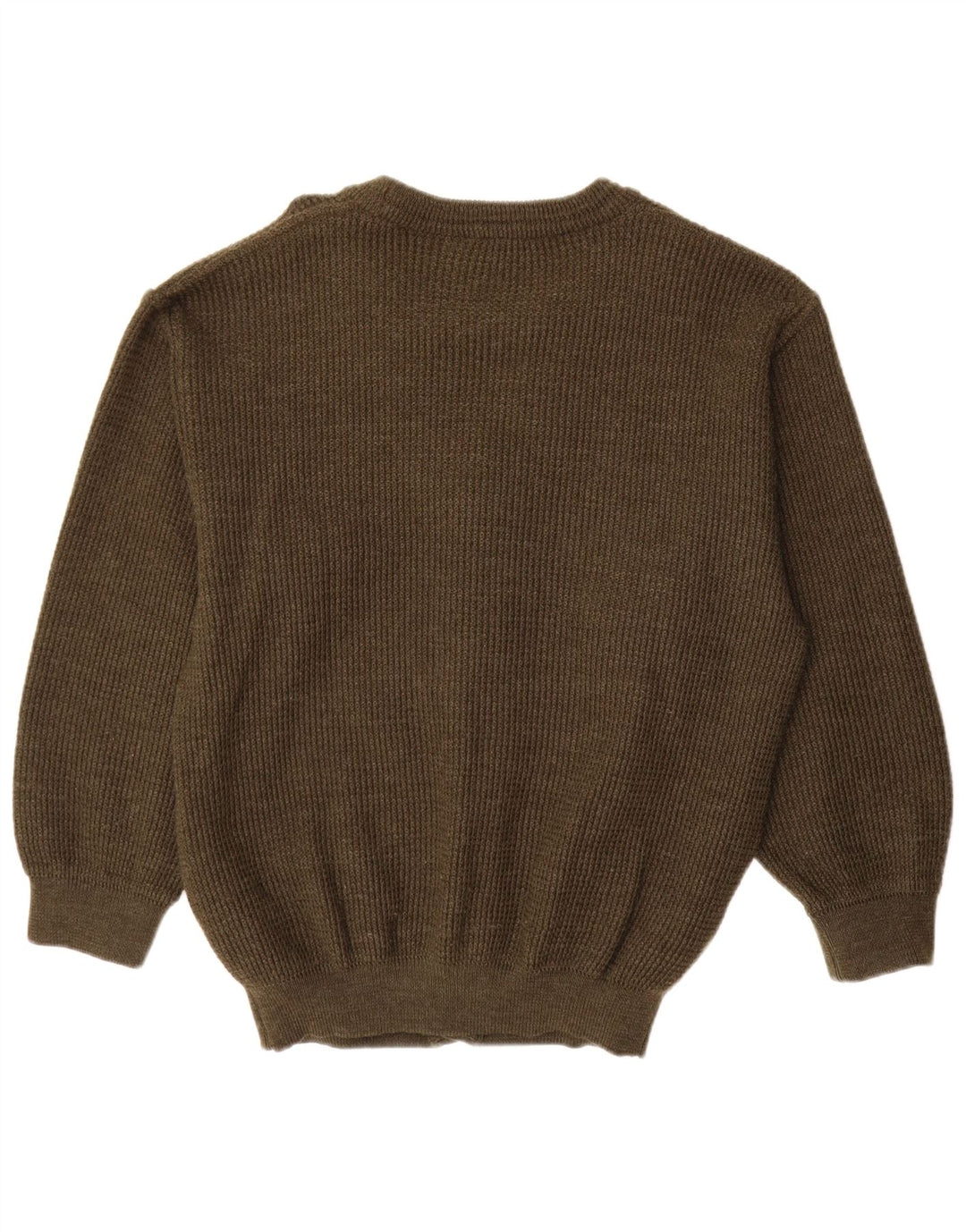 Maglione cardigan vintage da uomo IT 50 medio kaki lana vergine