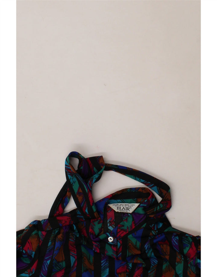 BLAIR Womens Front Tie Shirt Blouse UK 16 Large Multicoloured Striped Vintage Blair and Second-Hand Blair from Messina Hembry 