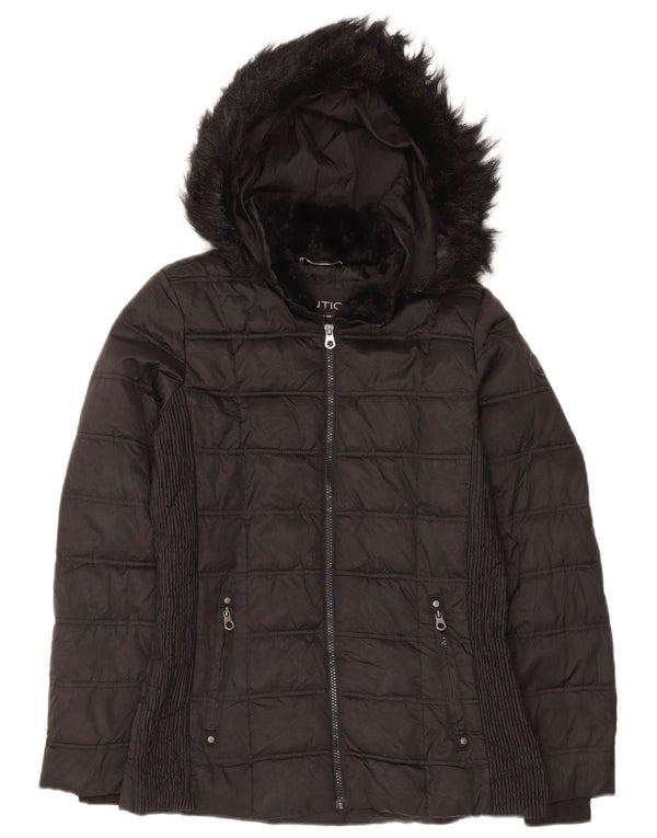 Giacca imbottita oversize con cappuccio da donna Nautica UK 10 piccola poliestere nero