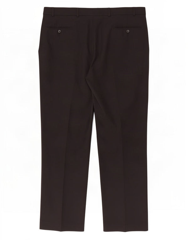 Pantaloni da abito dritti da uomo Marks & Spencer W40 L31 lana nera