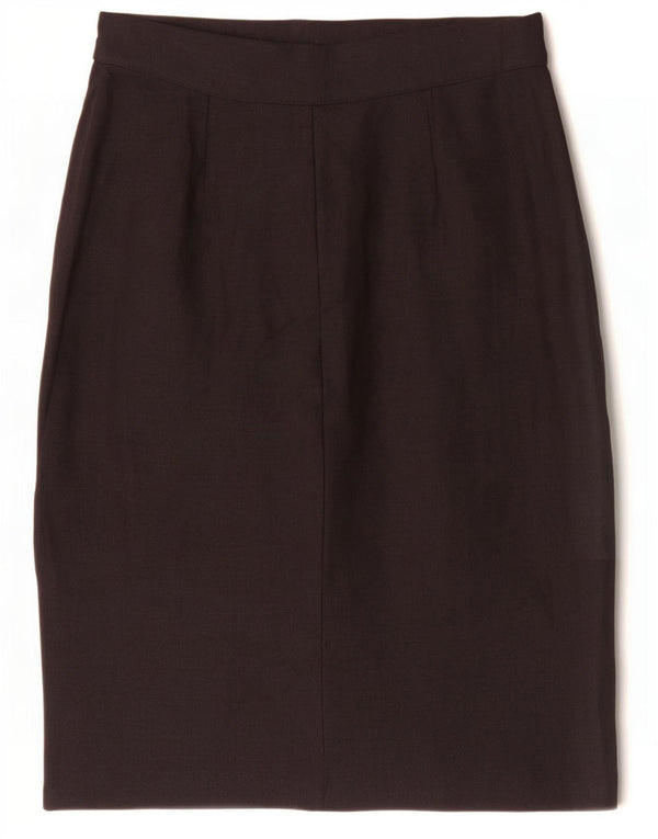 Gonna tubino a vita alta vintage da donna IT 46 grande W28 nera