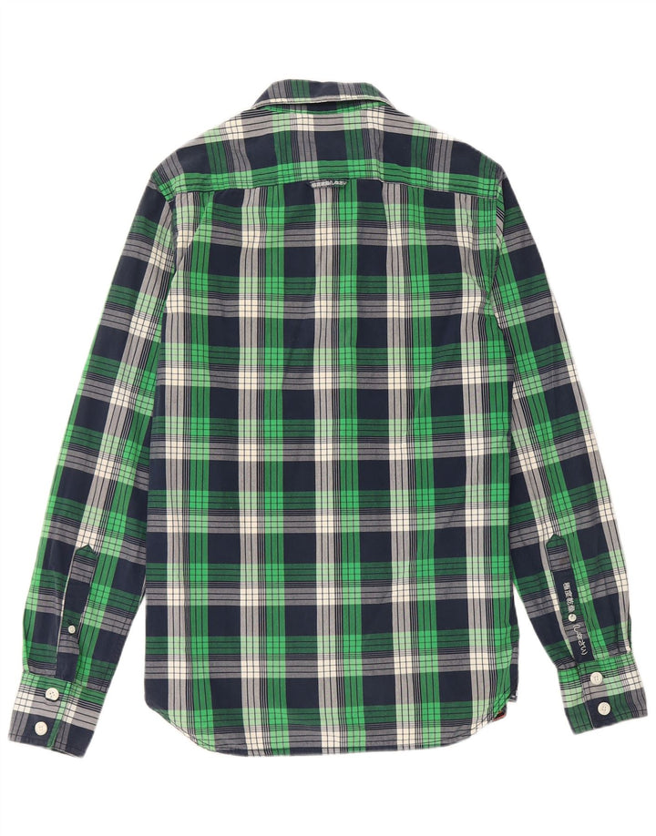 Camicia da uomo Superdry in cotone a quadri verde medio