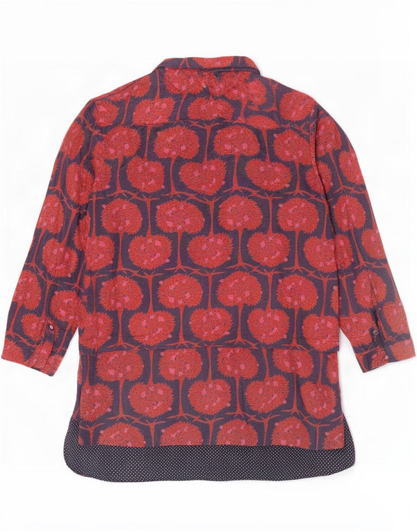 Camicetta con maniche a 3/4 grafica da donna di White Stuff UK 8 piccolo lino rosso