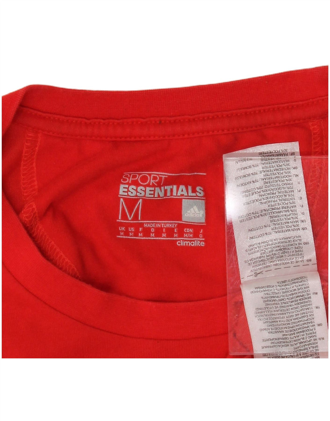 ADIDAS Mens Climalite Graphic T-Shirt Top Medium Red Cotton