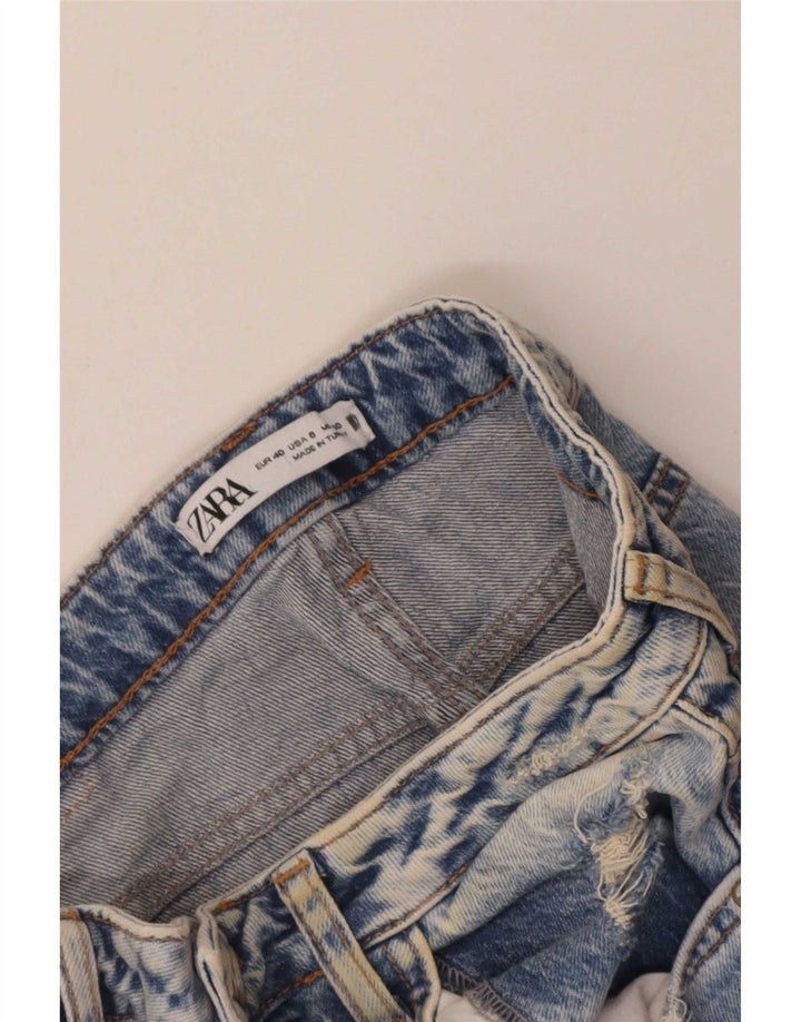 Jeans dritti a vita alta da donna Zara EU 40 medio W30 L33 blu