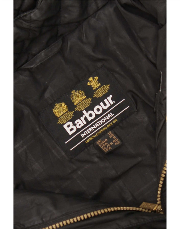 Giacca Parka trapuntata con cappuccio da donna Barbour UK 12 media nera