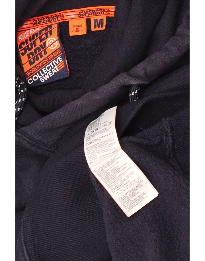 Maglione con cappuccio da uomo SUPERDRY in cotone blu navy medio