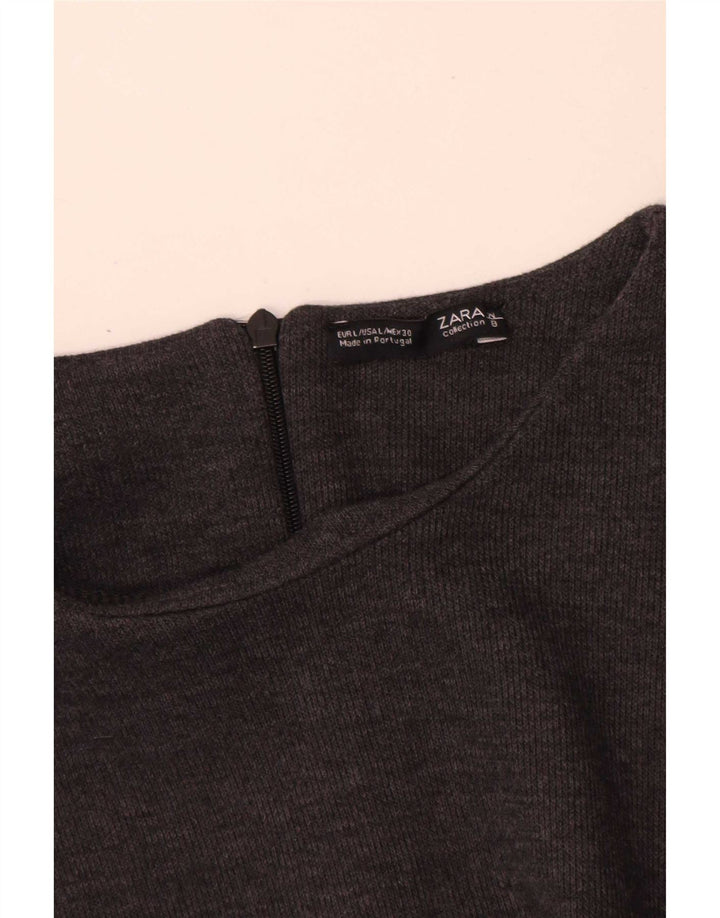 Mini abito maglione Zara da donna UK 14 grande grigio