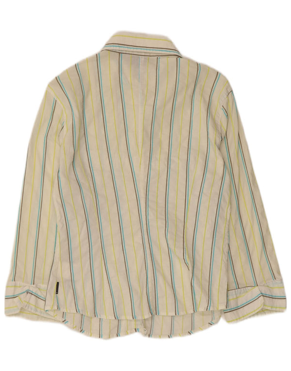 Camicia Trussardi Jeans Donna UK 16 Cotone a Righe Grandi Bianche