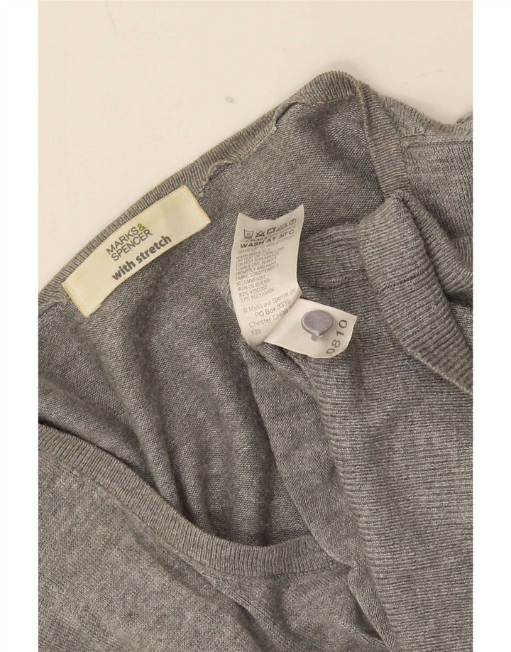 Maglione cardigan da donna Marks & Spencer UK 16 Large Grigio Poliammide