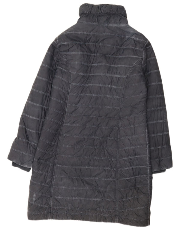 Cappotto imbottito da donna Yest Fashion UK 12 Nylon a righe blu navy medio