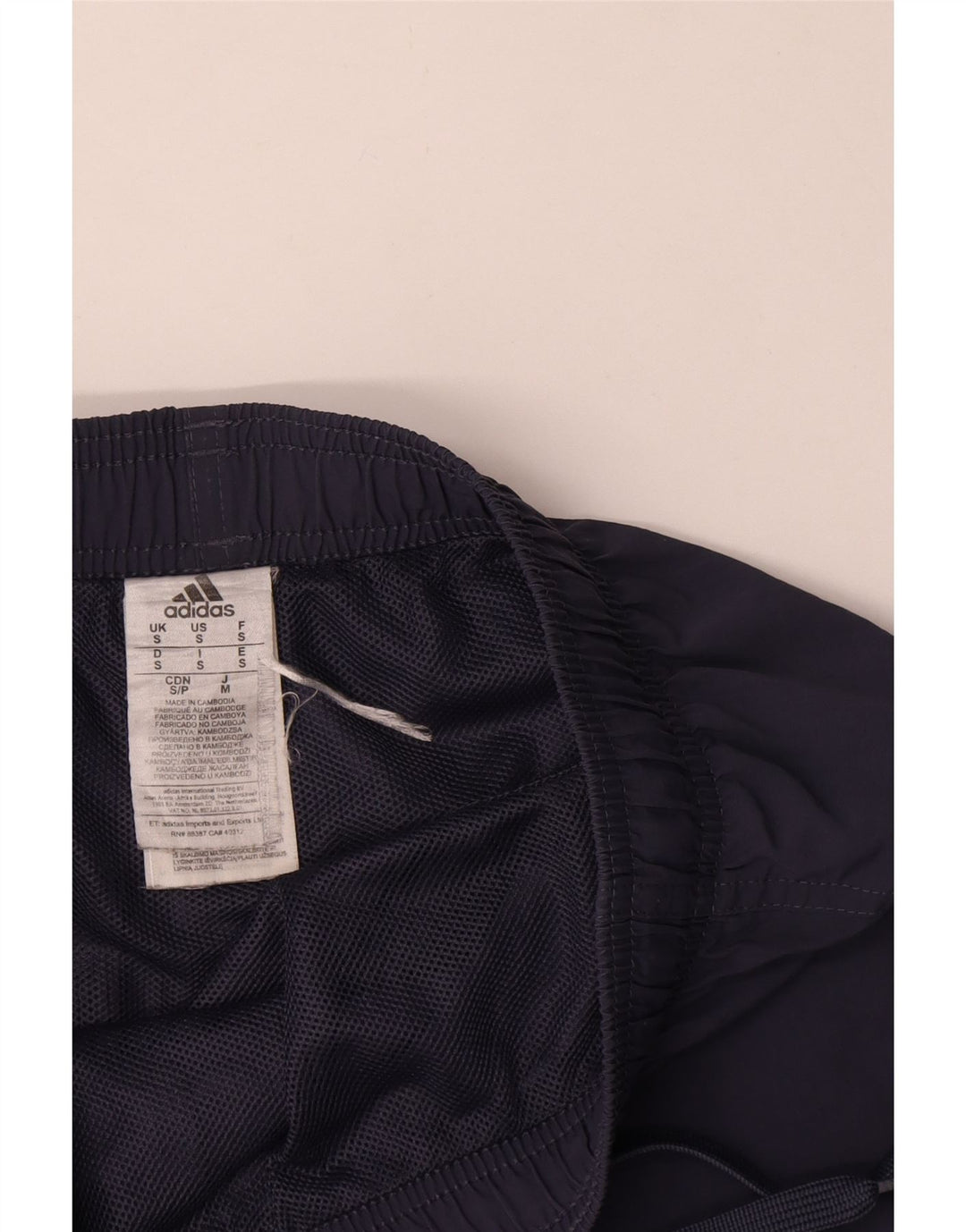 Pantaloncini sportivi da uomo Adidas piccoli in poliestere blu navy