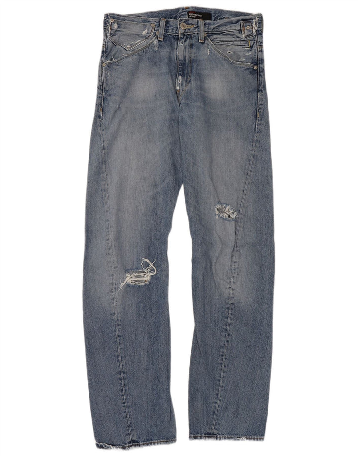 Jeans dritti invecchiati da uomo Levi's W30 L34 cotone blu
