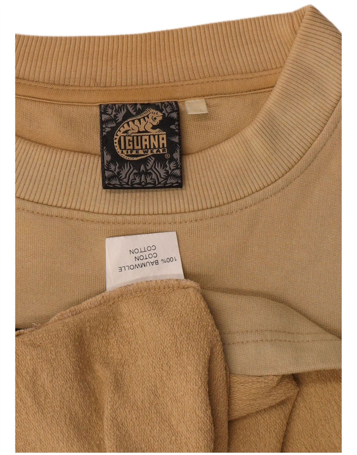 Felpa grafica da uomo IGUANA Maglione XL Cotone beige