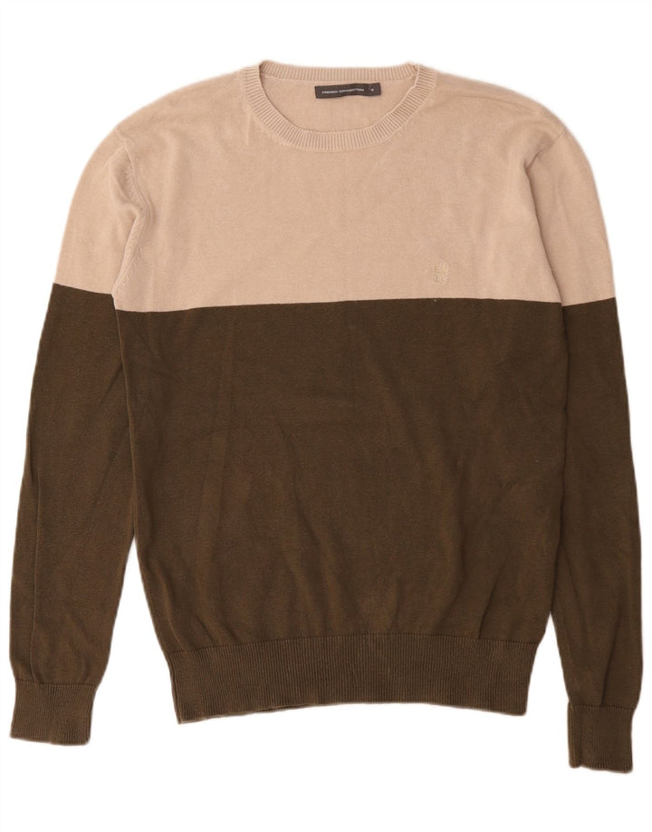 Maglione maglione girocollo da uomo French Connection piccolo color kaki
