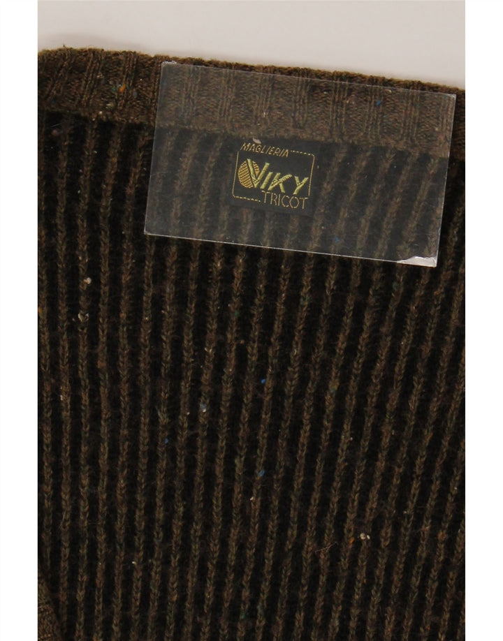 Maglione cardigan da uomo Viky Tricot IT 52 Large Marrone geometrico