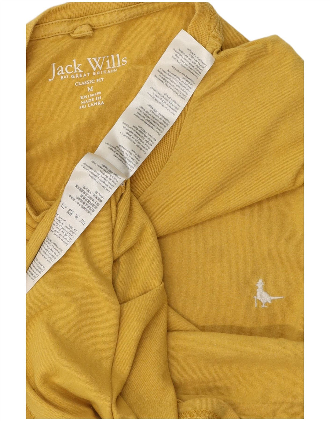 T-shirt da uomo dalla vestibilità classica Jack Wills Top in cotone giallo medio
