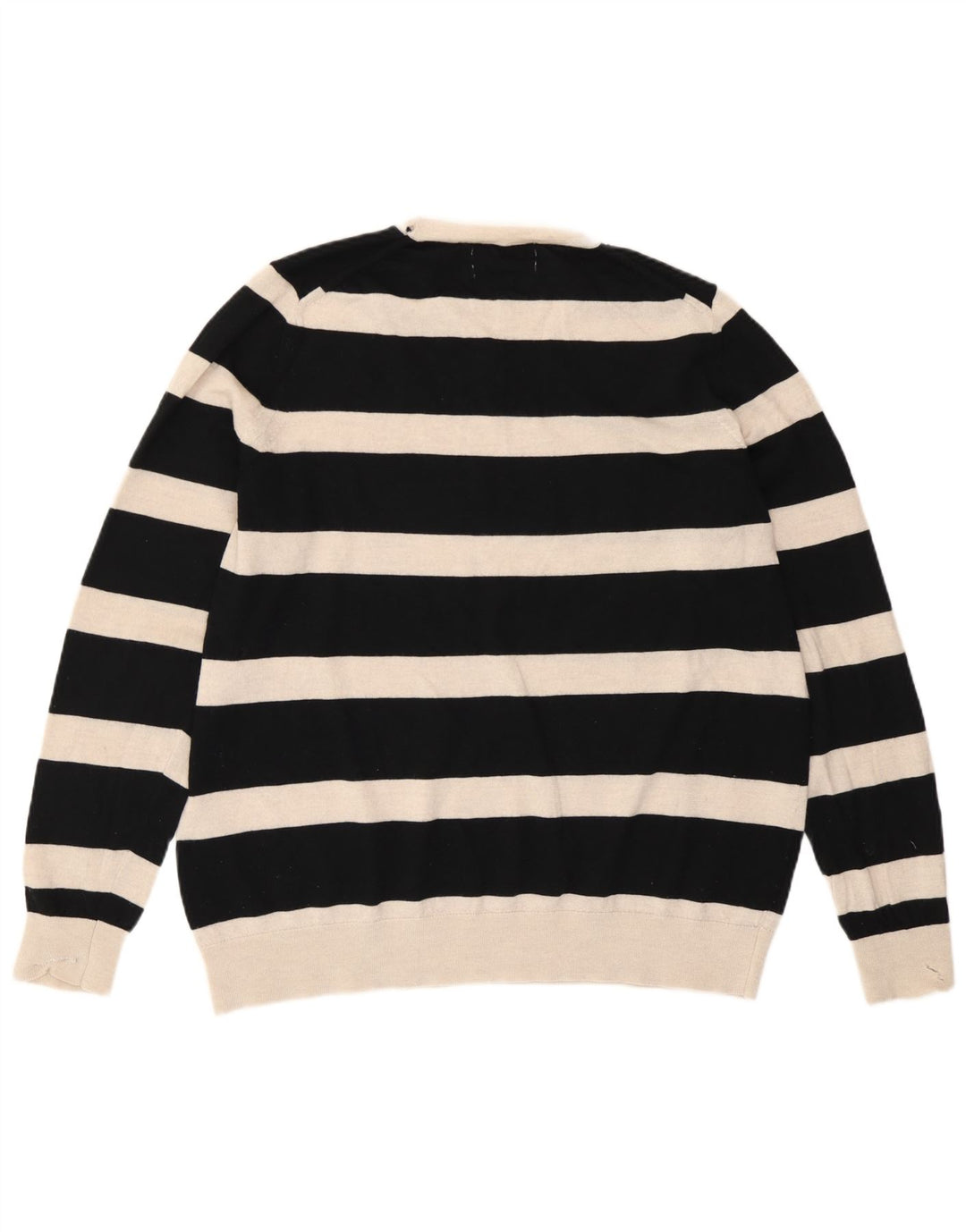 Maglione maglione girocollo da donna Marks & Spencer UK 16 grandi righe nere
