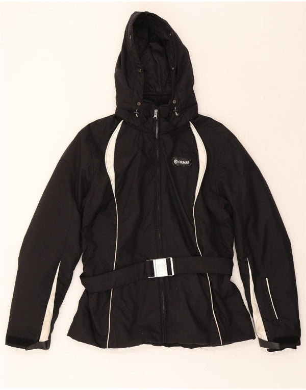 COLMAR Womens Hooded Windbreaker Jacket IT 50 2XL Black Colourblock