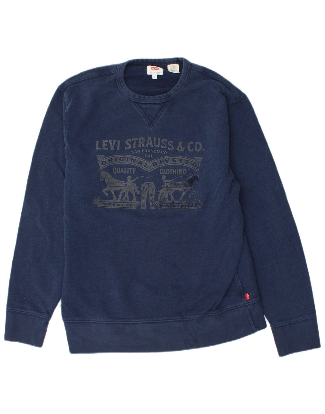 LEVI'S Felpa con grafica da uomo Maglione piccolo in cotone blu navy