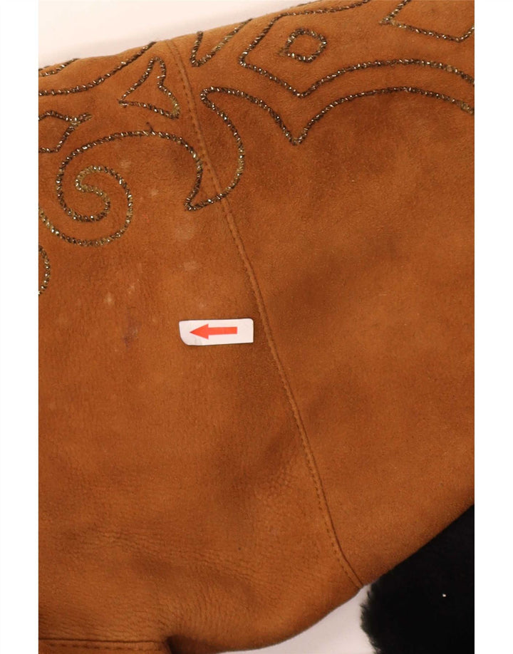 Christia Cappotto in shearling oversize da donna Taglia unica Beige Colourblock
