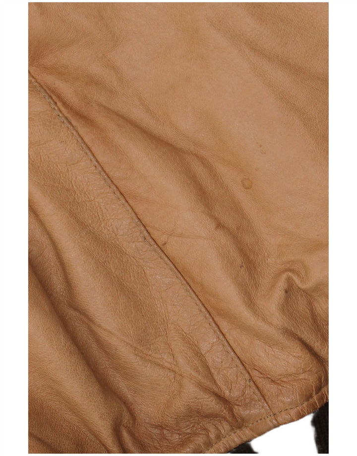 Giacca in pelle da uomo con cappuccio Bata IT 50 Large in pelle beige