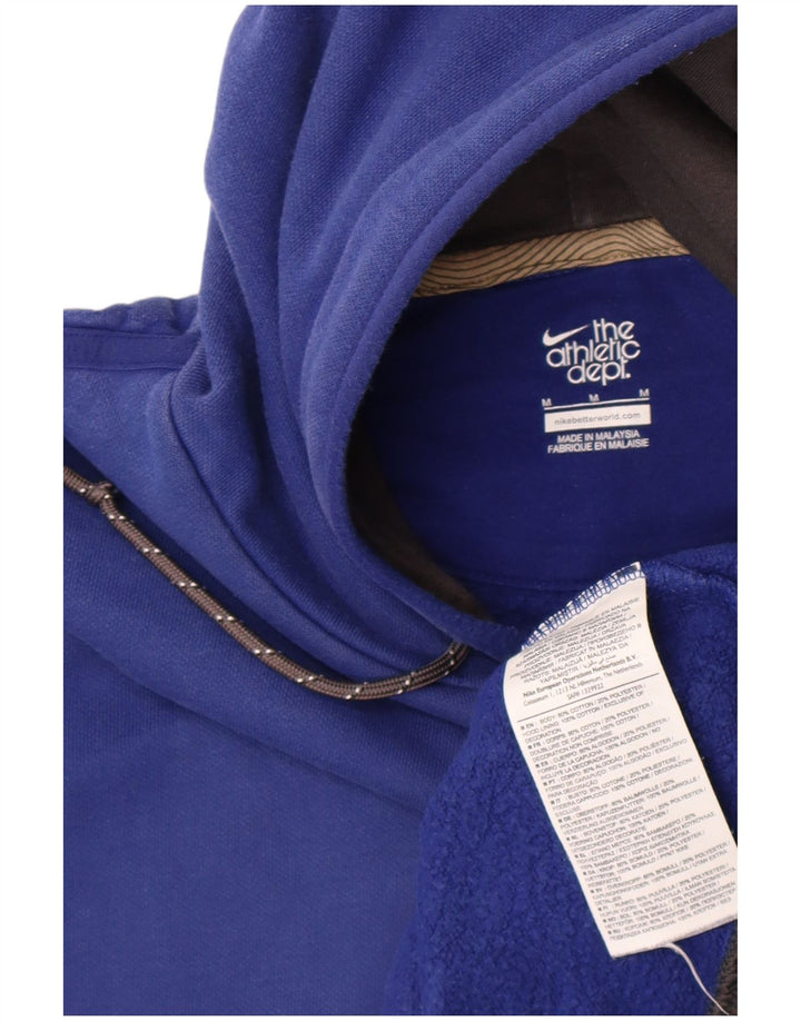 Felpa con cappuccio grafica Nike da uomo in cotone color block blu medio